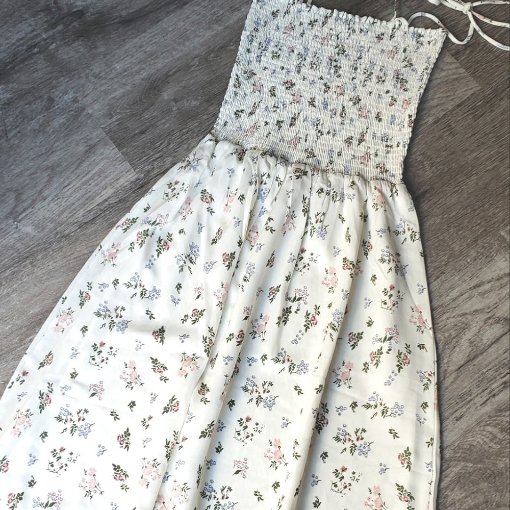 Floral Smocked Spaghetti Strap Midi Dress - Picture 9 of 16